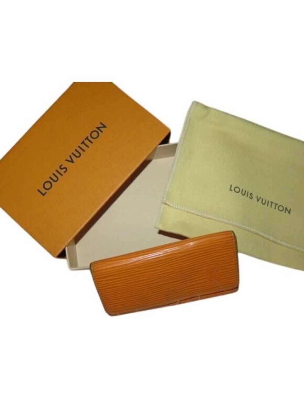 Louis Vuitton Vintage EPI Mandarin Orange key holder Full Inclusion comes with d
